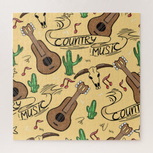 Country Music Gitarre Cactus Pattern Puzzle