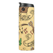 Country Music Gitarre Cactus Pattern Thermosbecher (Nach rechts gedreht)