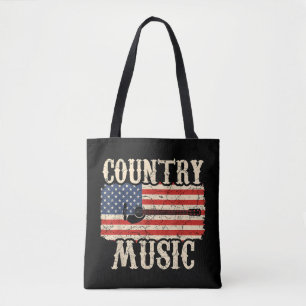 Country Music Guitar American Flag Geschenk Tasche