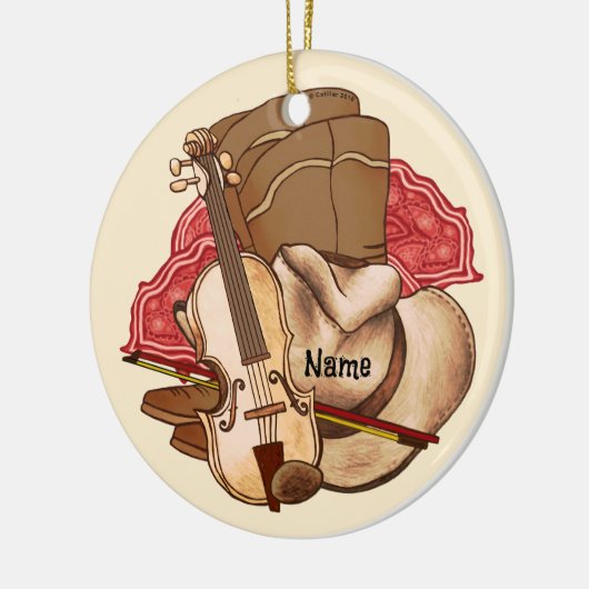 Country Music Keramik Ornament (Links)