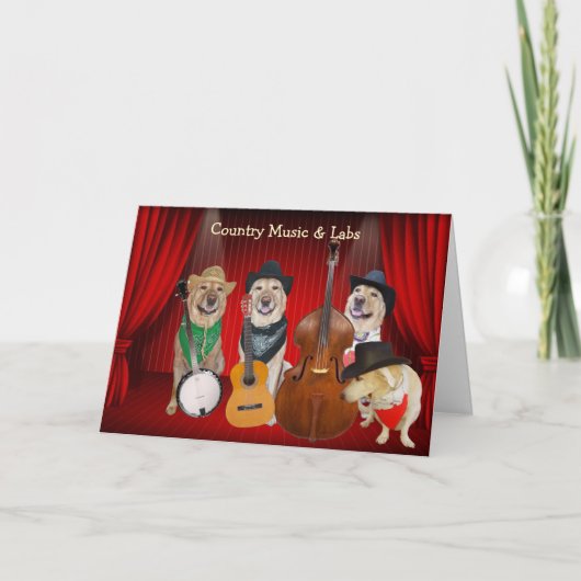 Country Music & Labradors - Individuell zum Geburt Karte (Vorderseite)