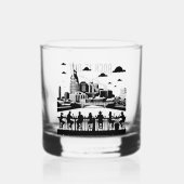 Country Music Nashville Skyline Rooftop Whiskyglas (Vorderseite)