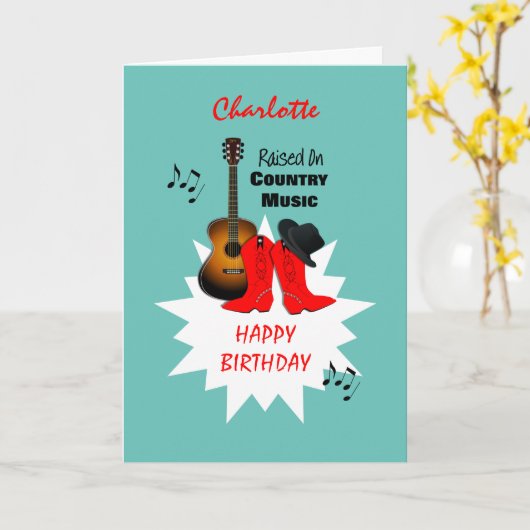 Country Music Personalisiert Happy Birthday Karte (Gelbe Blume)