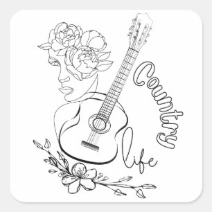 Country Music Quadratischer Aufkleber