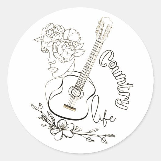 Country Music Runder Aufkleber (Vorderseite)