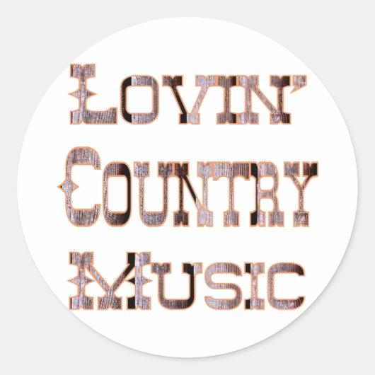 Country Music Runder Aufkleber (Vorderseite)