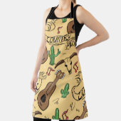 Country music seamless pattern with guitars, cacti schürze (InSitu)