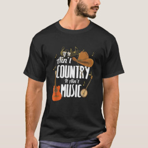 Country Music T Shirt Gitarre Cowboy Hat Country M