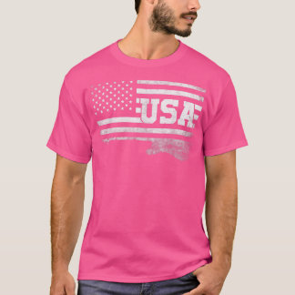 Country Music USA Vintag Guitar American Flag 386 T-Shirt