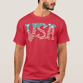 Country Music USA Vintag Guitar American Flag 398 T-Shirt