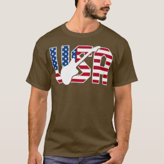 Country Music USA Vintag Guitar American Flag 409 T-Shirt