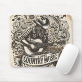 Country-Musik-Mauspad. Mousepad (Mit Mouse)