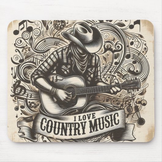 Country-Musik-Mauspad. Mousepad (Vorne)