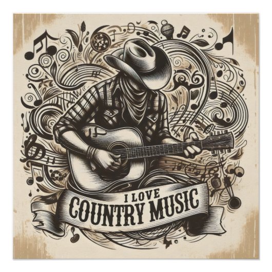 Country-Musik. Poster (Vorderseite)