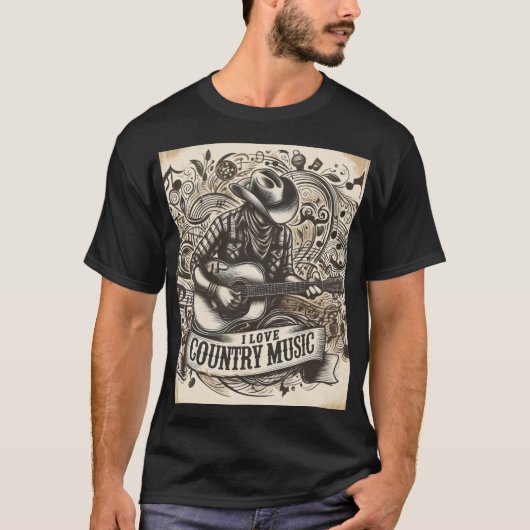 Country-Musik. T-Shirt (Vorderseite)