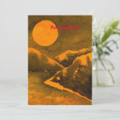 Country Nachtsee mit Jäger- oder Erntemond Einladung (Stehend Vorderseite)