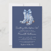 Country Navy Blue Bow Cowboy Brautparty Einladung (Vorderseite)