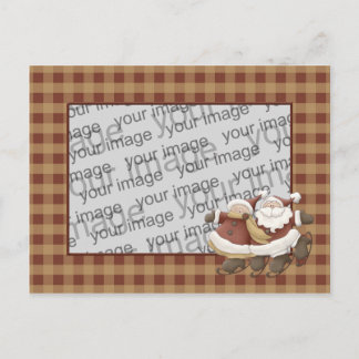 Country Nowel Santa Christmas Postcard Feiertagspostkarte