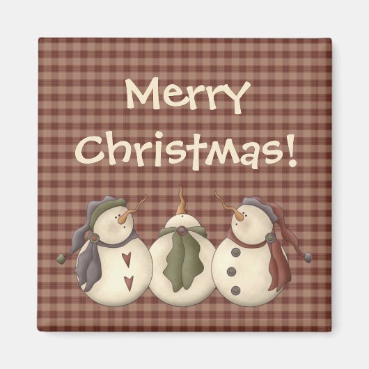 Country Nowel Snowmen Magnet (Vorne)