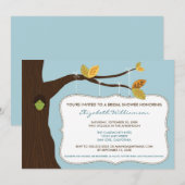 Country Oak Tree Bridal Dusche Einladung (blau) (Vorne/Hinten)