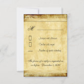 Country Oak Tree Vintage Wedding RSVP Cards (Rückseite)