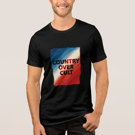 Country Over Cult – Patriotic Paint Streaks Tri-Blend Shirt (Vorderseite)
