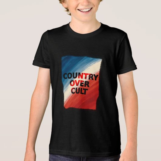 Country Over Cult – Patriotic Paint Streaks Tri-Blend Shirt (Vorderseite)