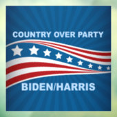Country Over Party Biden Harris 2024 Election Fensteraufkleber (Blatt 3)