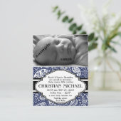 Country Paisley New Baby Boy Geburtsankündigung Ankündigung (Stehend Vorderseite)