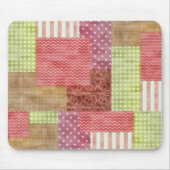 Country Patchwork Chic Pattern Quilblocks Mousepad (Vorne)