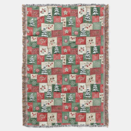Country patchwork christmas pattern decke (Vorderseite Vertikal)