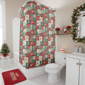 Country patchwork christmas pattern duschvorhang