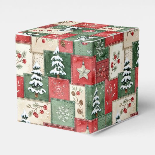 Country patchwork christmas pattern geschenkschachtel (Vorderseite)