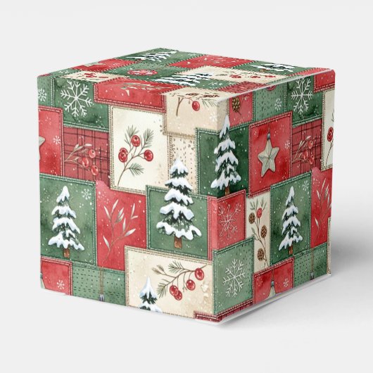 Country patchwork christmas pattern geschenkschachtel (Rückseite)