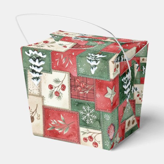 Country patchwork christmas pattern geschenkschachtel (Rückseite)