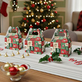 Country patchwork christmas pattern geschenkschachtel