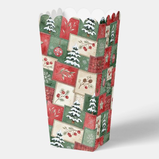 Country patchwork christmas pattern geschenkschachtel (Rückseite)