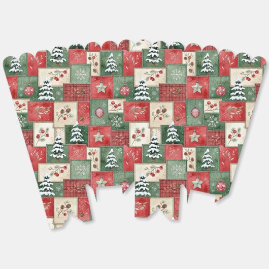 Country patchwork christmas pattern geschenkschachtel (Ungeklappt)