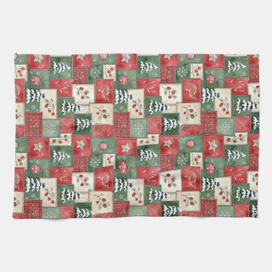 Country patchwork christmas pattern geschirrtuch (Horizontal)