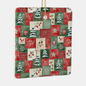 Country patchwork christmas pattern keramikornament (Rechts)