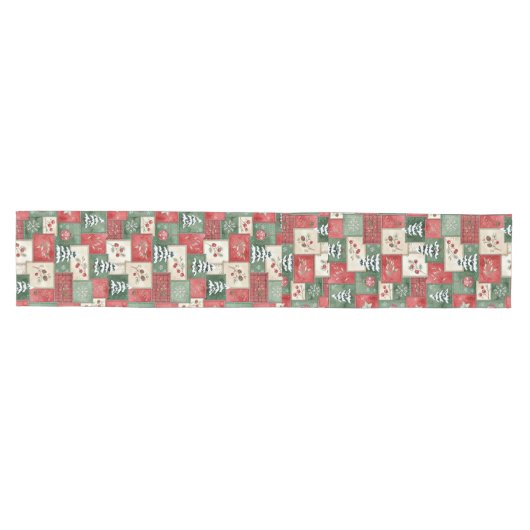 Country patchwork christmas pattern mittelgroßer tischläufer (Horizontal)