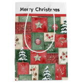 Country patchwork christmas pattern mittlere geschenktüte (Vorderseite)
