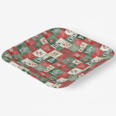 Country patchwork christmas pattern pappteller (Gewinkelt)