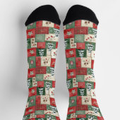 Country patchwork christmas pattern socken (Oben)