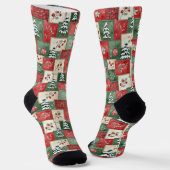 Country patchwork christmas pattern socken (Gewinkelt)