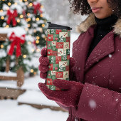 Country patchwork christmas pattern thermosbecher