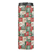 Country patchwork christmas pattern thermosbecher (Rückseite)