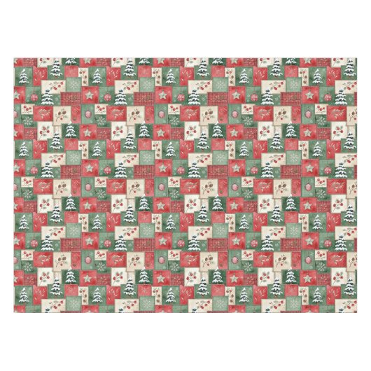 Country patchwork christmas pattern tischdecke (Vorderseite (Horizontal))
