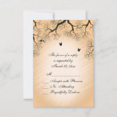 Country Peach Thema Hochzeit RSVP Karte (Vorderseite)