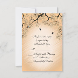 Country Peach Thema Hochzeit RSVP Karte
